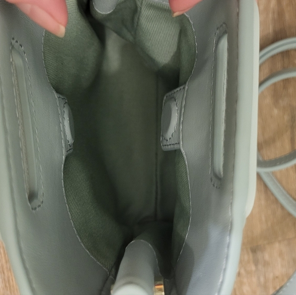 Maje Leather Mini M Bag With Extra Chain Strap Celadon (Light Tourquois Blue) - Picture 7 of 13